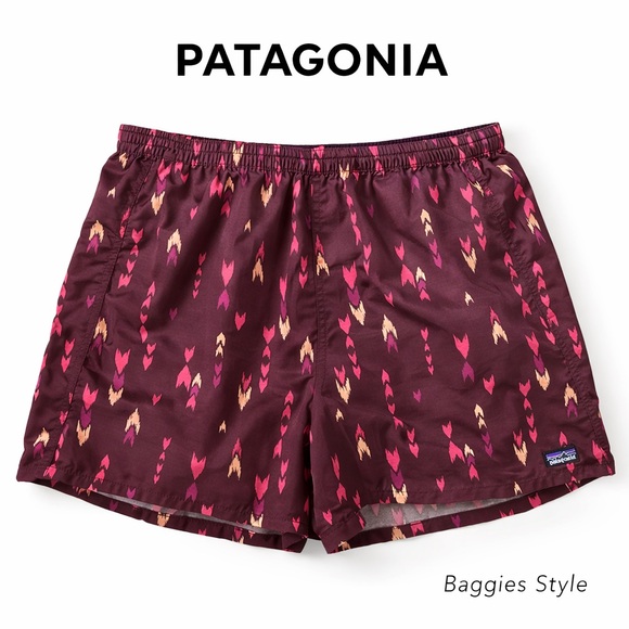 Patagonia Pants - Patagonia Women’s Baggies Shorts in Burgundy with Pink & Tan Accents